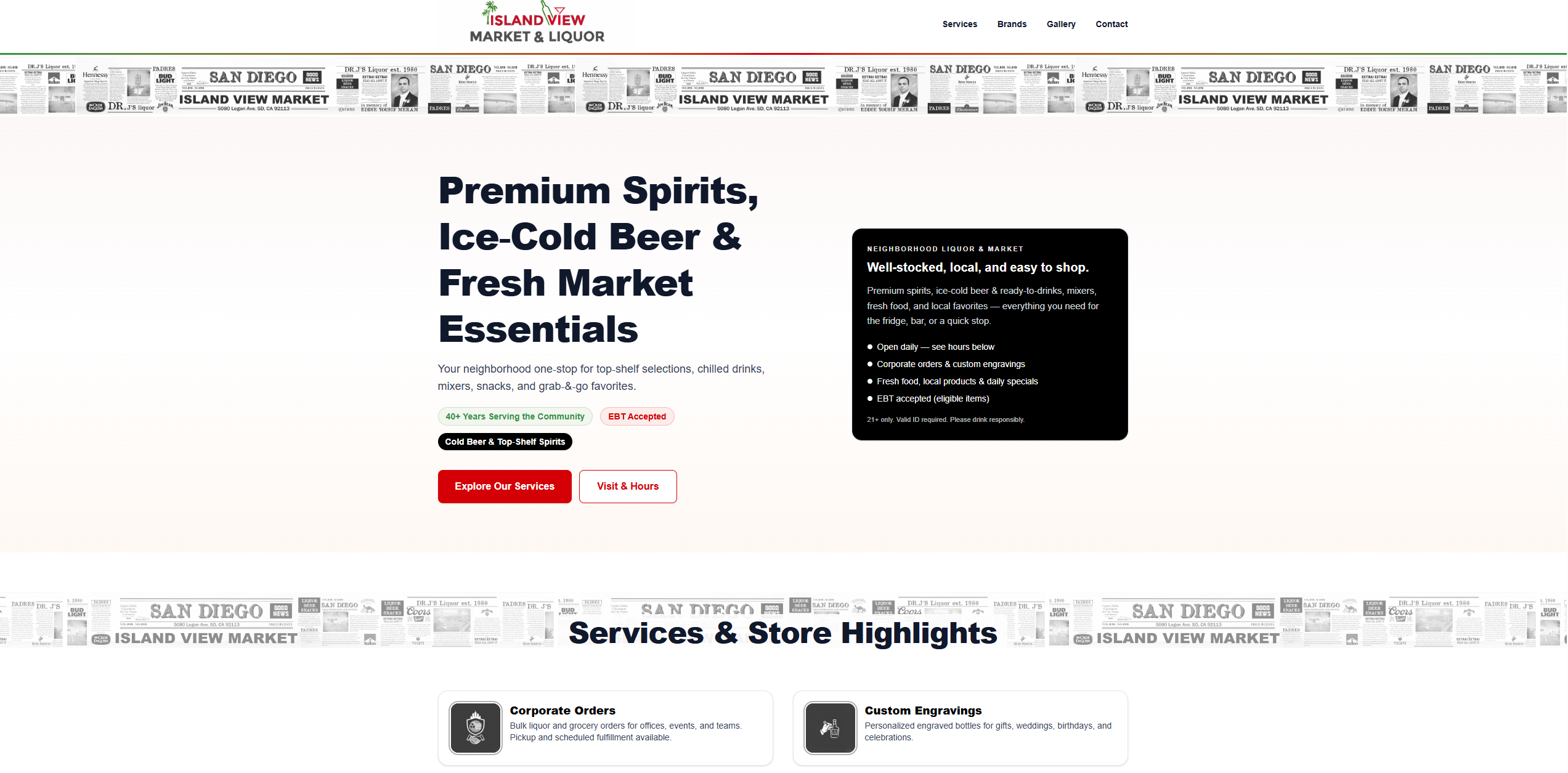 Island View Market & Liquor — Static Next.js Website (AWS S3) preview